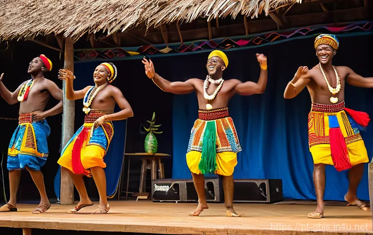 기니비사우에서 가장 인기 있는 유튜브 채널 - **Prompt 1: Vibrant Guinean Gumbé Performance**
A dynamic, wide-angle shot of a group of Guinean...